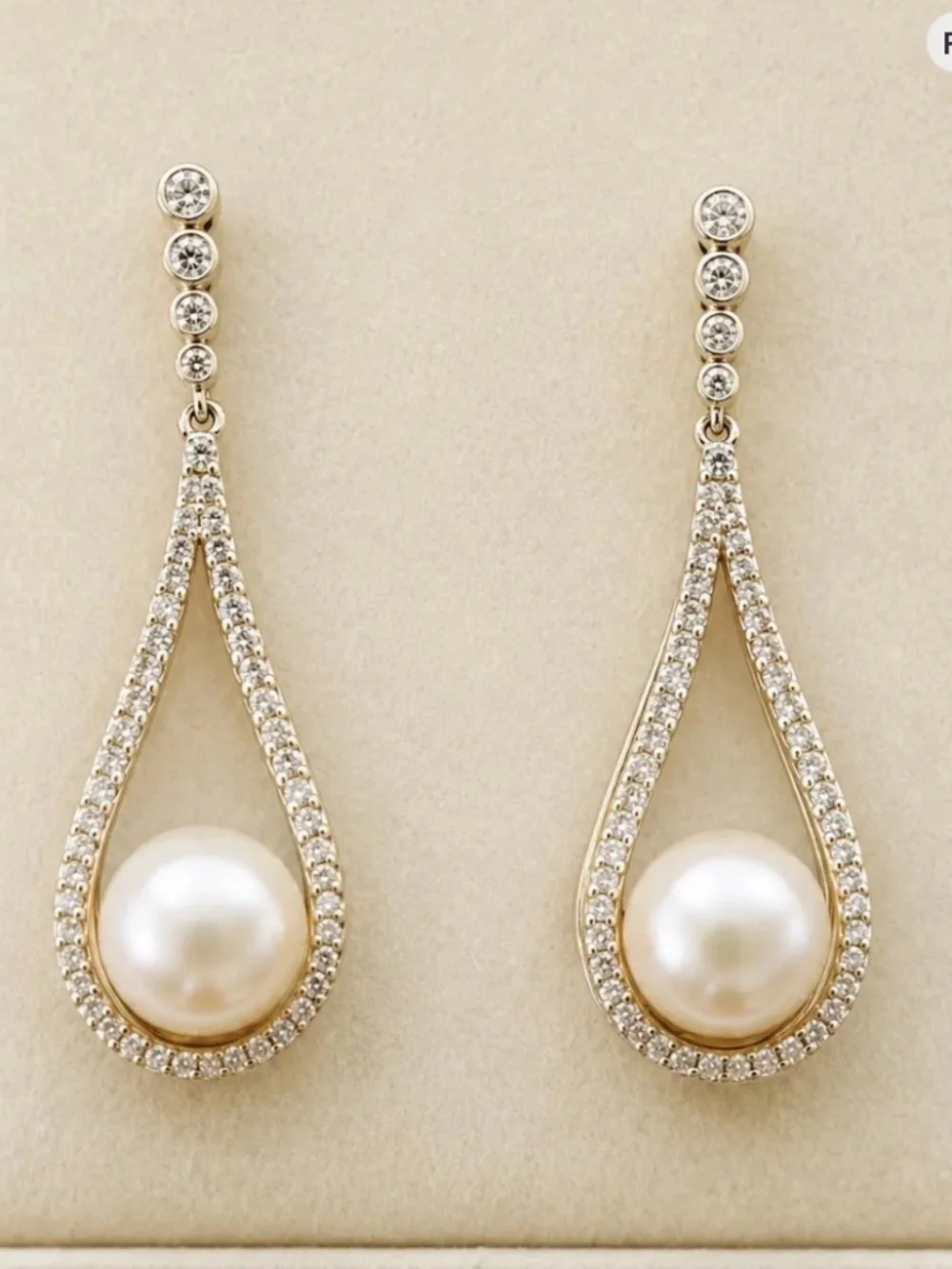 925 Sterling Silver Freshwater Pearl Drop Earrings | Peach Cultured Pearls